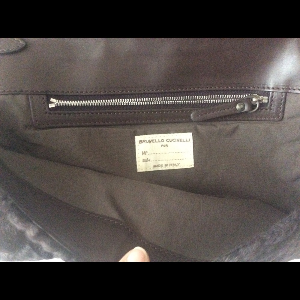 Brunello Cucinelli Brown Lambswool Clutch - Picture 3 of 5